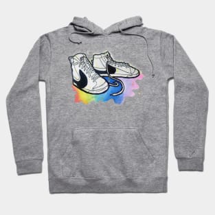 Blazer 77 Jumbo melted rainbow - Traditional painting - sneaker art Hoodie